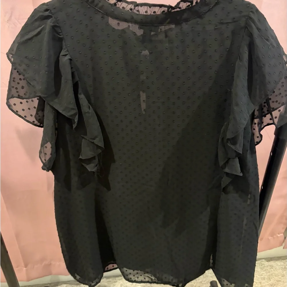 Torrid Black Ruffle Blouse - Picture 4 of 5